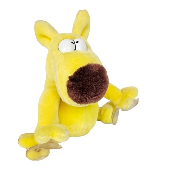 Vintage 1987 Mother Goose & Grimm Yellow Grimmy Dog Stuffed Car Window Cling - Picture 12 of 12